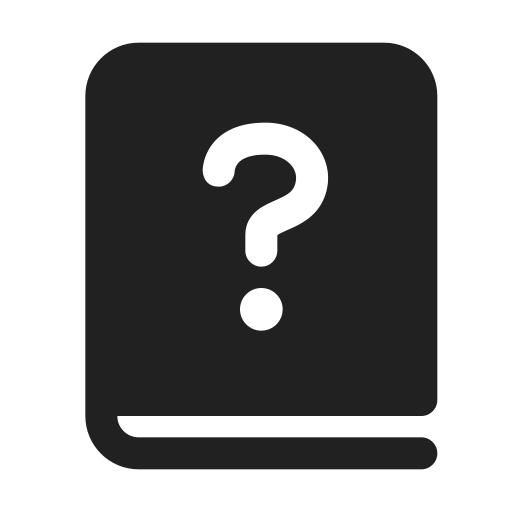 Ic, fluent, book, question, mark, filled icon