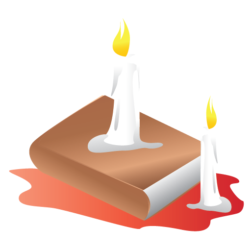 Book, candle, halloween, scary icon