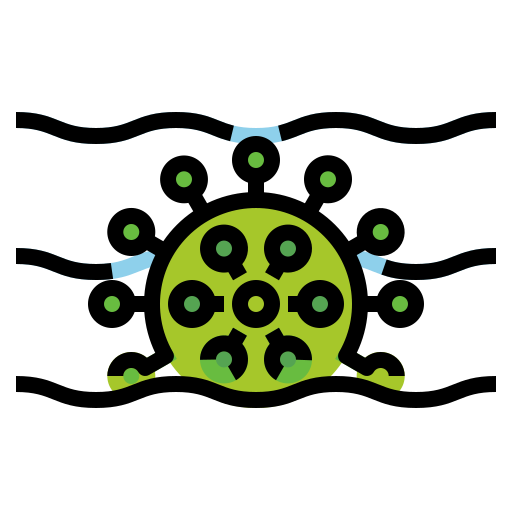 Grows, pandemic, spread, virus, water icon