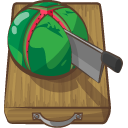 Chopped, melon, water icon