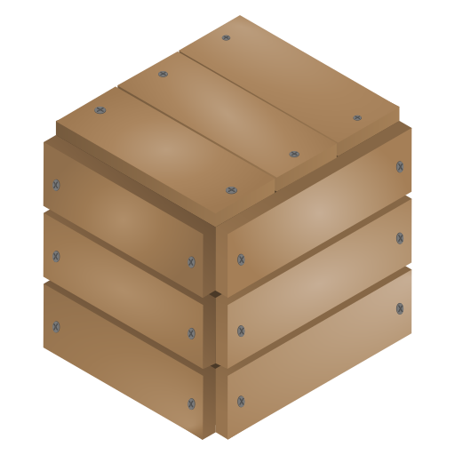 Box, wood, sealed icon