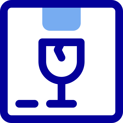 Fragile, delivery, box, care, cargo, package, handle icon