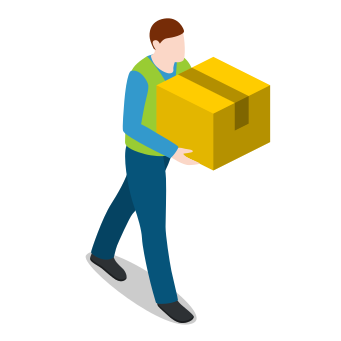 Box, carrying, male, man, walking, warehouse, warehouseman icon