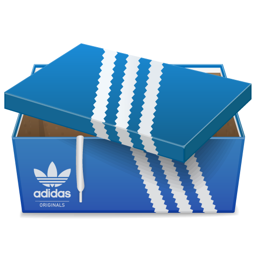 Box, shoe, adidas icon