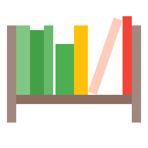 House, shelf, book, home, study icon