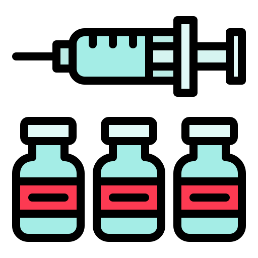Drug, medicine, syringe, vaccine, virus icon