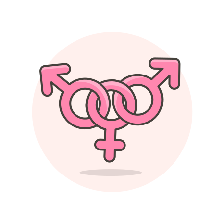Bisexual, sign icon