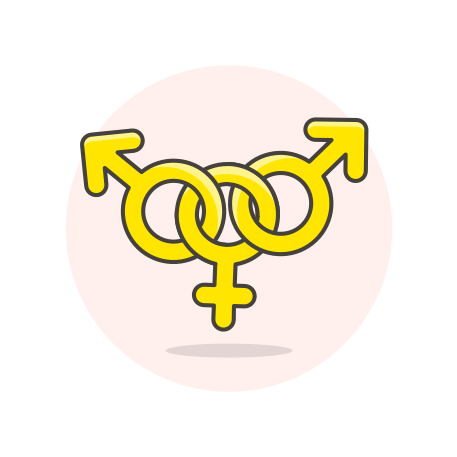 Bisexual, sign icon