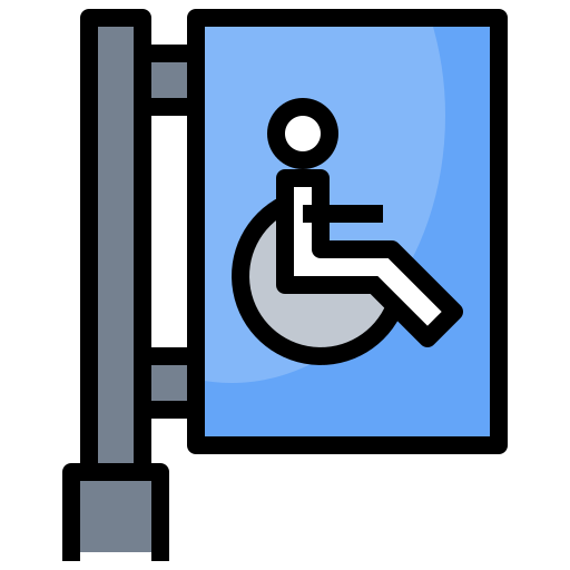 Accessibility, disability, disabled, handicapped, sign, signaling, wheelchair icon