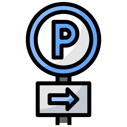 Automobile, car, parking, sign, signaling, signs icon
