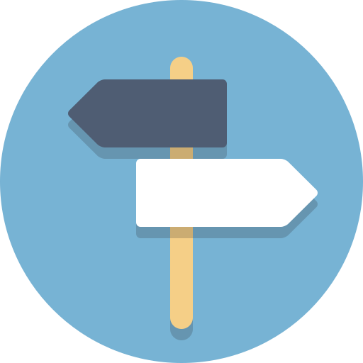 Crossroads, direction, sign icon