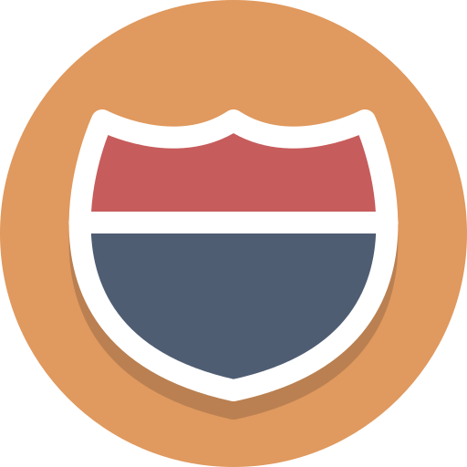 Interstate, highway, route, sign icon