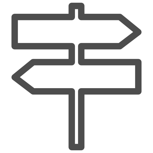 Arrow, direction, east, north, road, sign, south icon