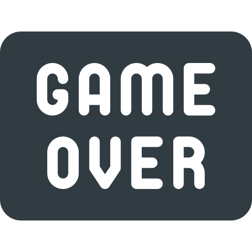 Game, over, sign, video icon
