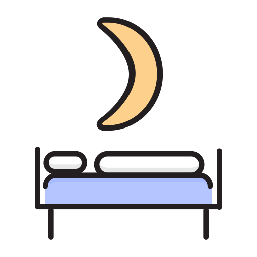 Bed, coronovirus, fatigue, lethargy, night, sleepiness, moon icon