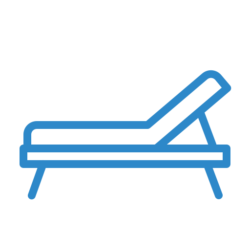 Beach, bed, holiday, outdoor, relaxing, summer, vacation icon