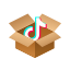 Isometric social boxes icon 64x64