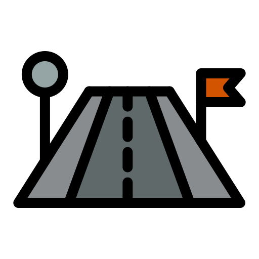 Direction, flag, map, road, sign icon