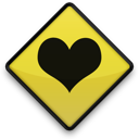 Yellow road sign icon 64x64