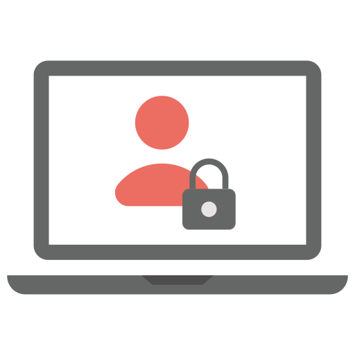 Lock, monitor, privacy, secure, whois icon