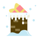 Box,Chimney,Christmas,Festival,Gife,In,Snow