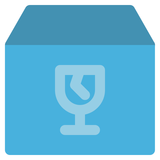 Box, delivery, fragile, package, parcel, shipping icon