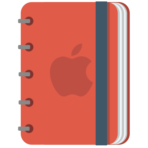 Pencil, apple, copybook, notebook, squarico, book, red icon