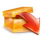 Arrow, box icon