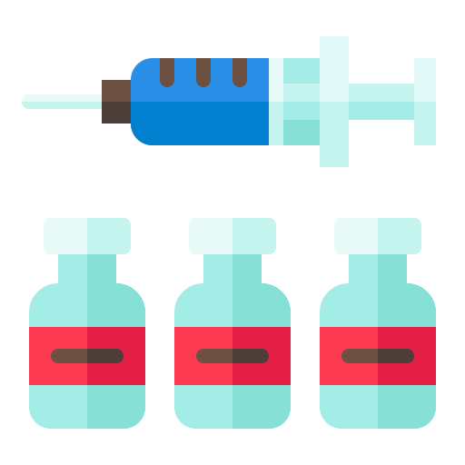 Drug, medicine, syringe, vaccine, virus icon