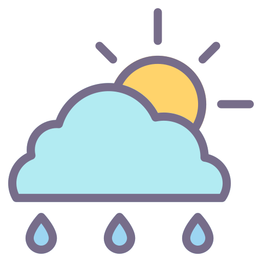 Climate, cloud, element, forecast, rain, sunny, weather icon