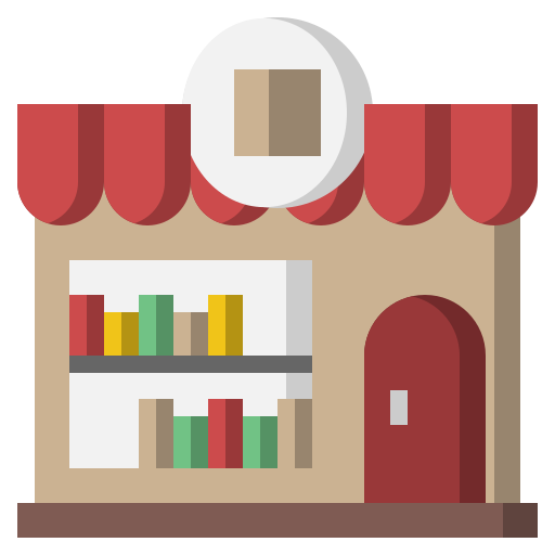 And, architecture, book, buildings, business, city, shop icon