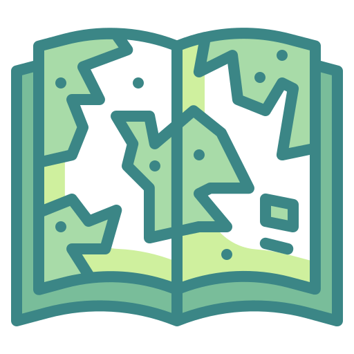 Atlas, book, education, library, location, map, school icon
