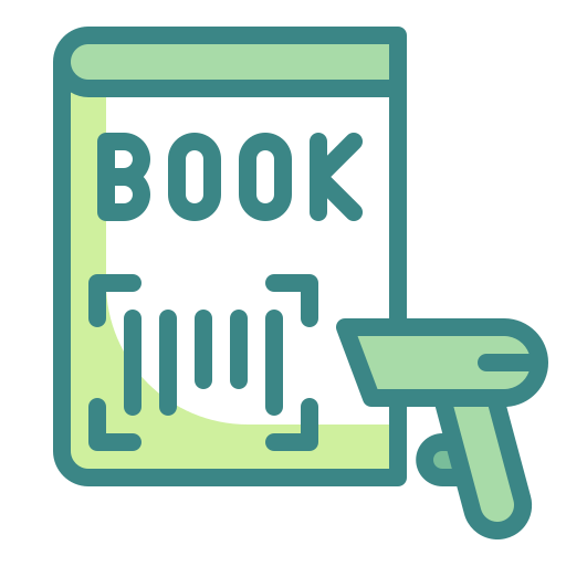 Barcode, book, education, library, loan, school icon