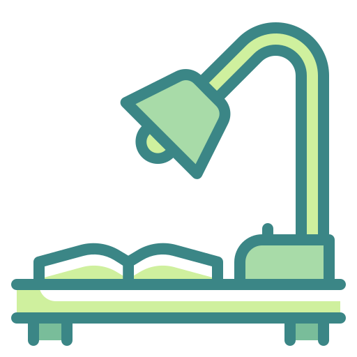Book, education, lamp, library, school, study, table icon