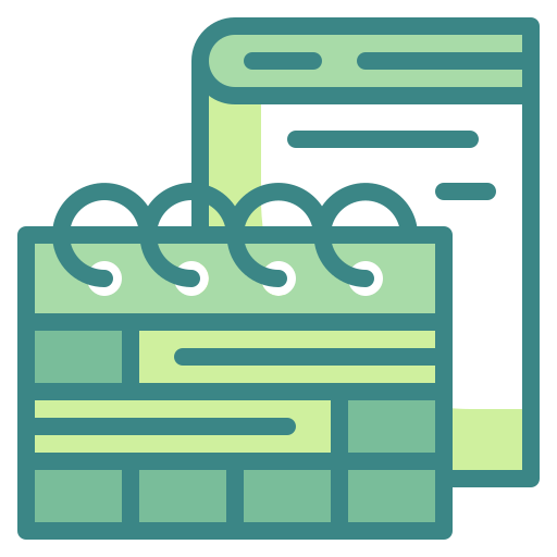 Book, calendar, education, library, loan, period, school icon