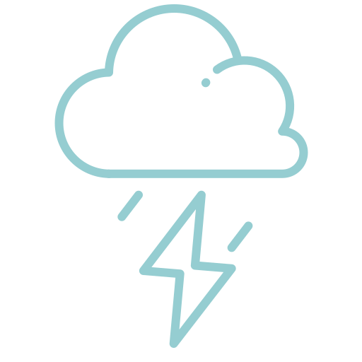 Cloudy, lightning, rain, thunder, forecast, weather icon