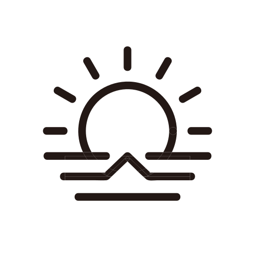 Morning, sun, sunny, sunrise, weather icon