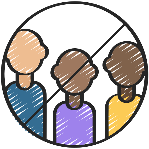 Coronavirus, group, groups, meeting, no, sign icon