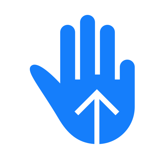 Swipe, three, up, fingers icon
