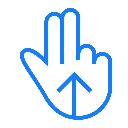 Swipe, up, fingers, two icon