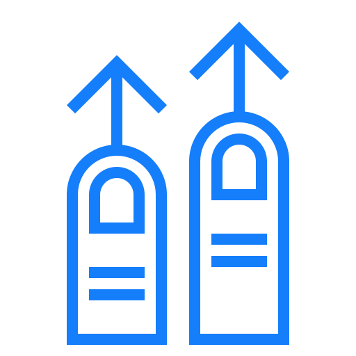 Swipe, up, fingers, two icon