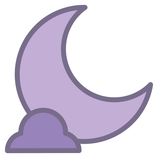 Climate, element, forecast, half, moon, night, weather icon