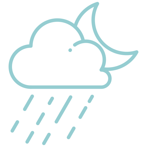 Night, rain, moon, rainy, storm, weather icon