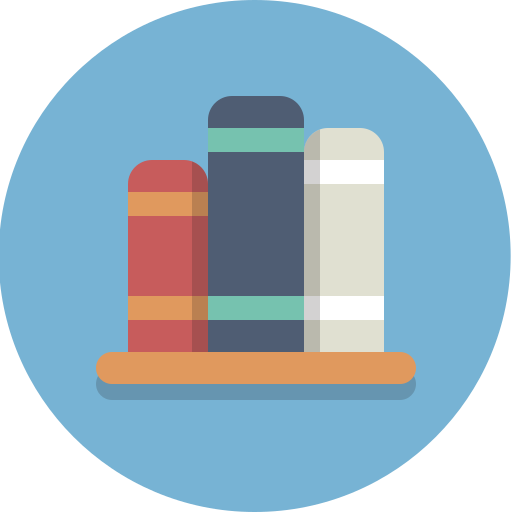 Bookshelf, books, library icon