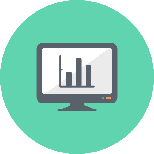 Analysis, chart, charts, diagram, graph, graphs, monitor icon