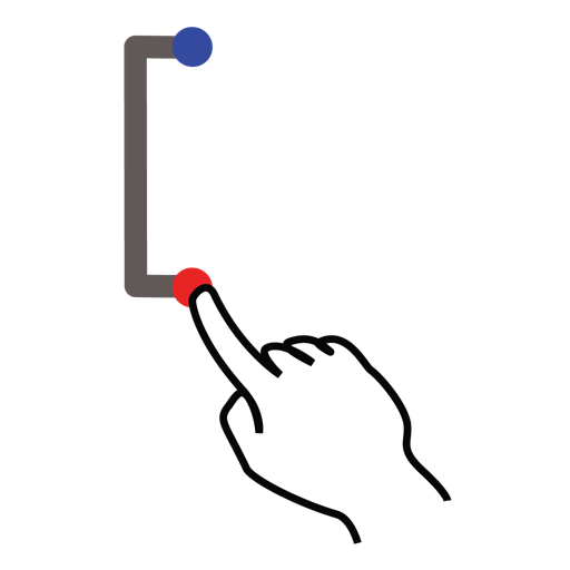 Bracket, gestureworks, left, square, stroke icon