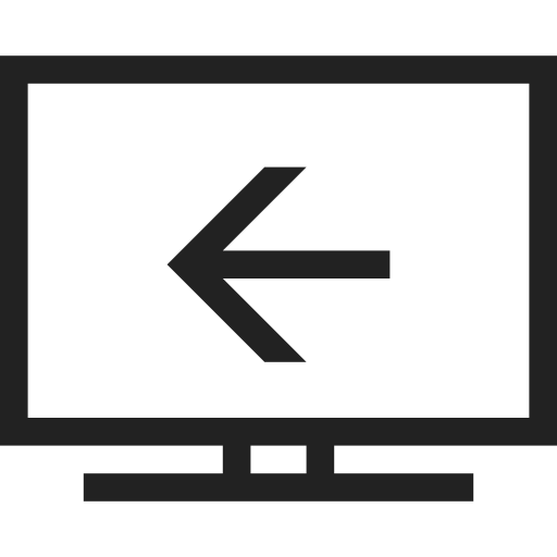 Computer, monitor, previous, screen, display, interface, vue icon