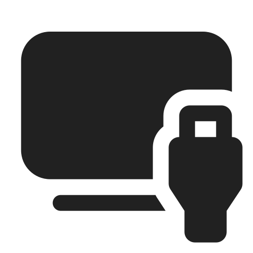 Ic, fluent, tv, usb, filled icon