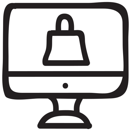 Computer, delivery, ecommerce, monitor, online, product, shipping icon