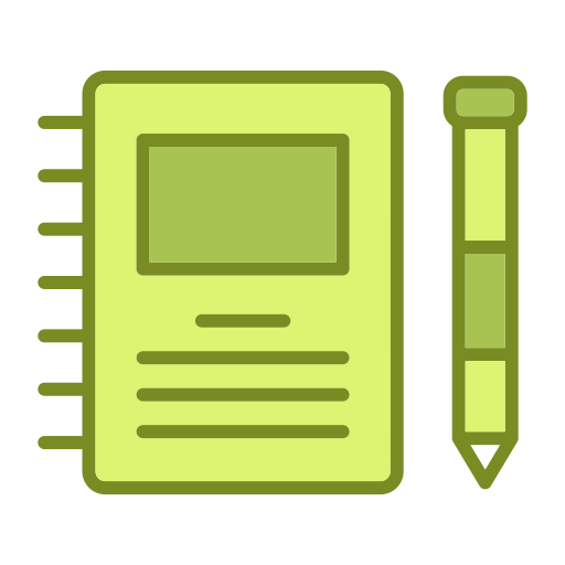 Book, document, equipment, note, office icon